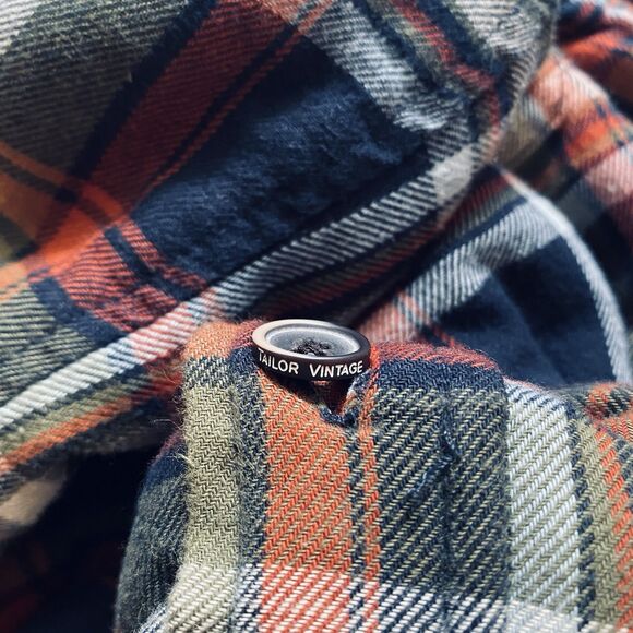 TAILOR VINTAGE Men's S Plaid Flannel Sherpa Fleece Lined Shacket Grunge Workwear - Picture 10 of 15